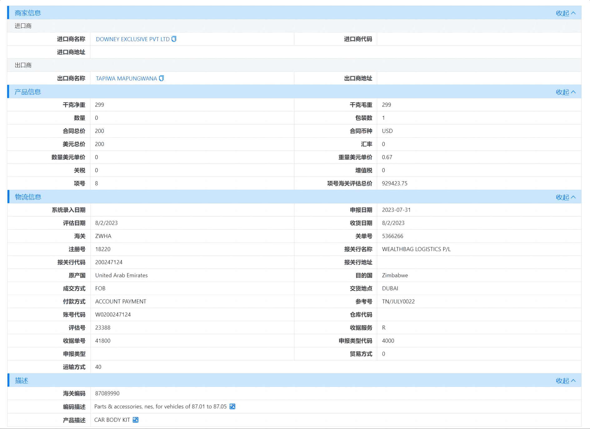津巴布韦海关数据,海关数据,k8凯发国际海关数据